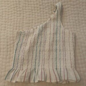 American Eagle Smocked One Shoulder Top